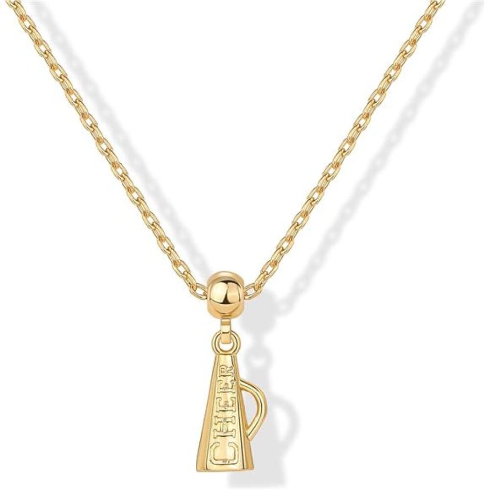 14K Gold-Plated Cheerleading Megaphone Charm Necklace